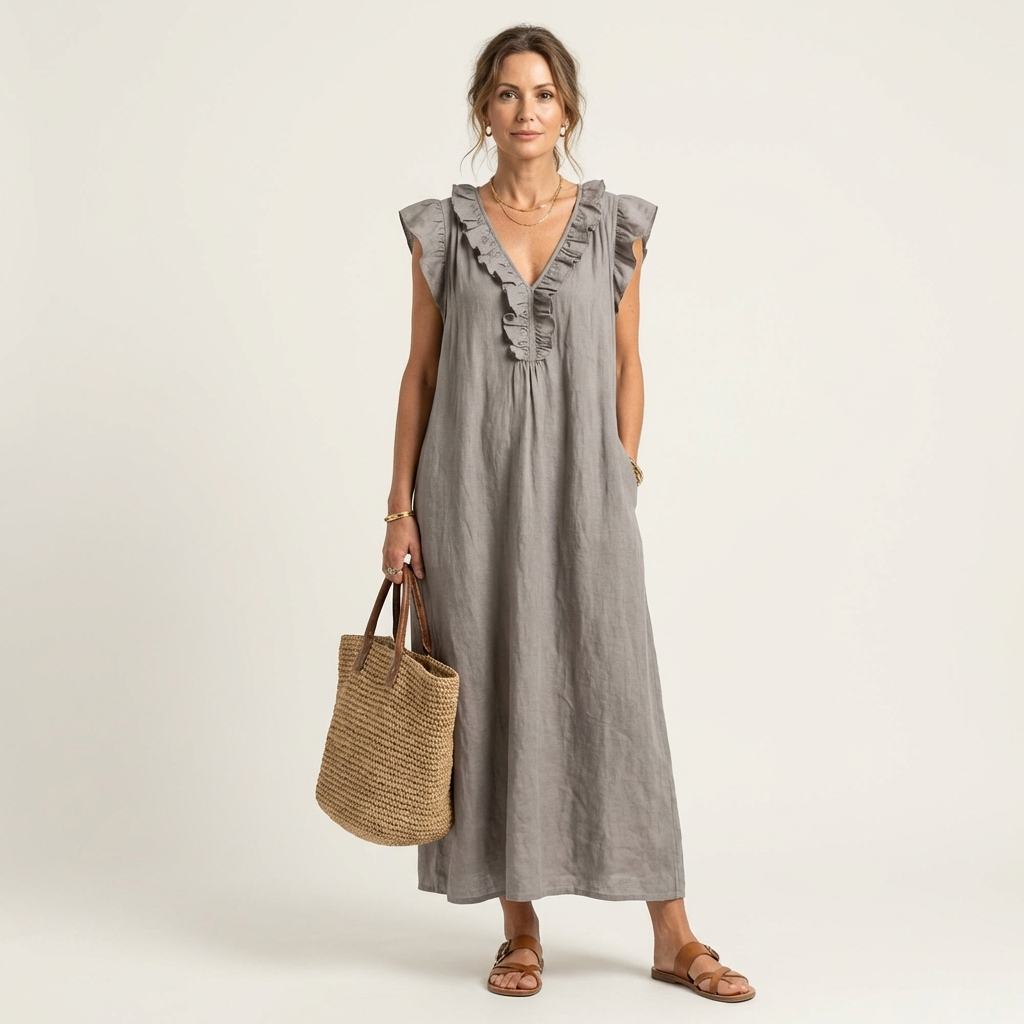 Piper™ | Maxi Ruffle Dress V-Neck