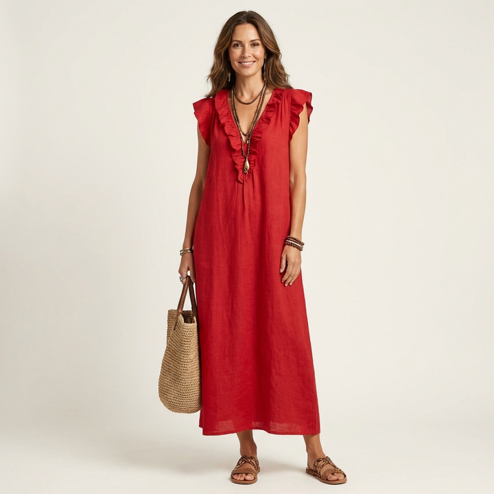 Piper™ | Maxi Ruffle Dress V-Neck