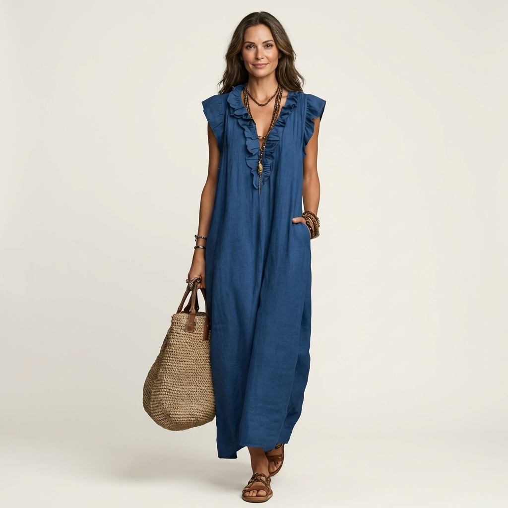 Piper™ | Maxi Ruffle Dress V-Neck