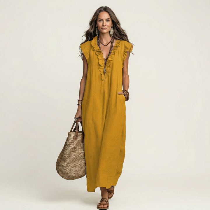Piper™ | Maxi Ruffle Dress V-Neck