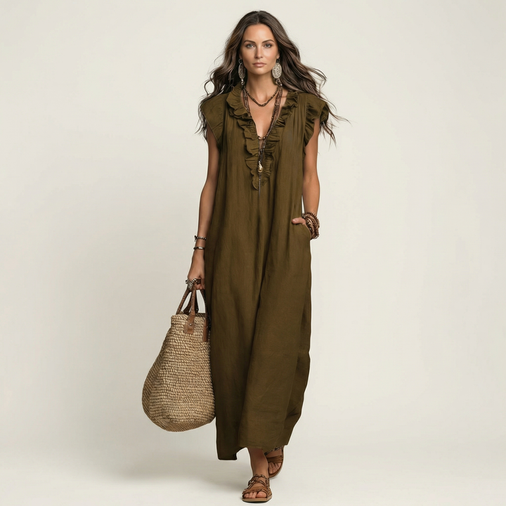 Piper™ | Maxi Ruffle Dress V-Neck