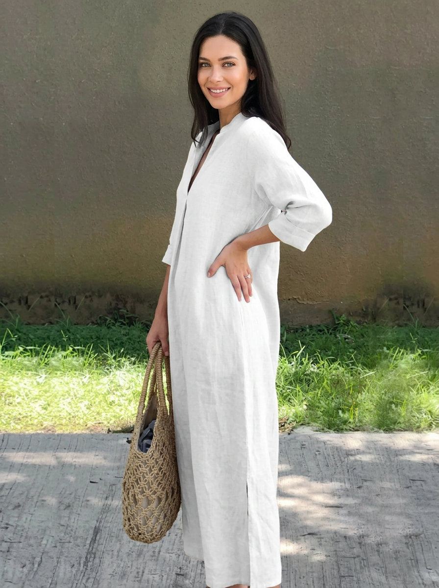 Olivia™ | Classic V-Neck Maxi Dress