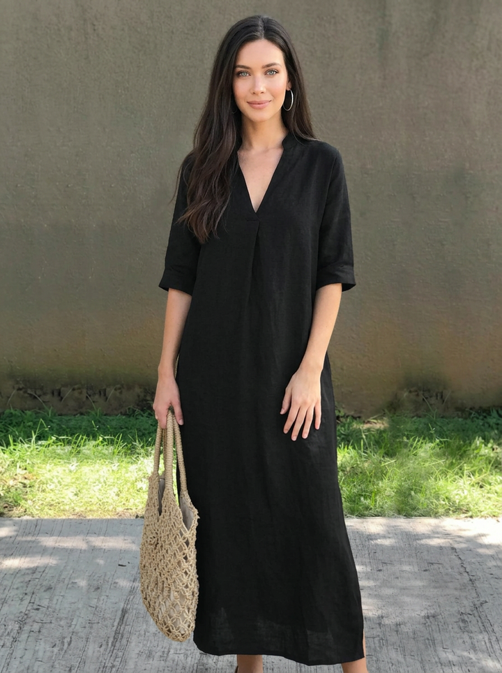 Olivia™ | Classic V-Neck Maxi Dress