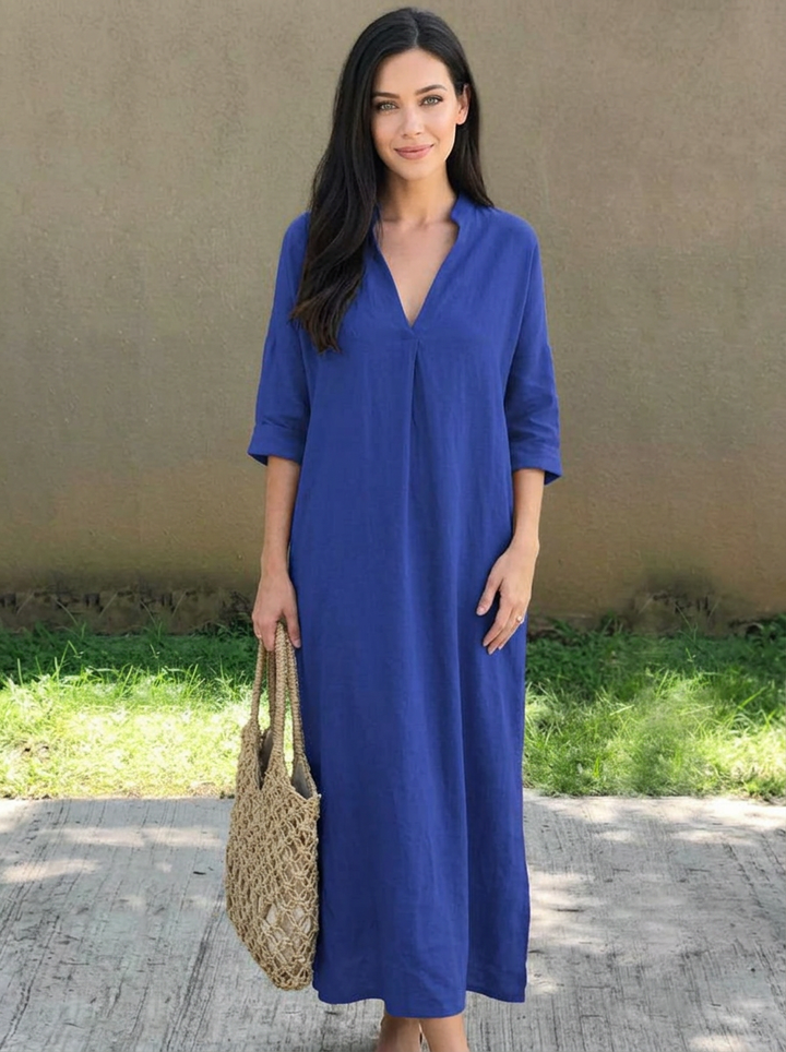 Olivia™ | Classic V-Neck Maxi Dress