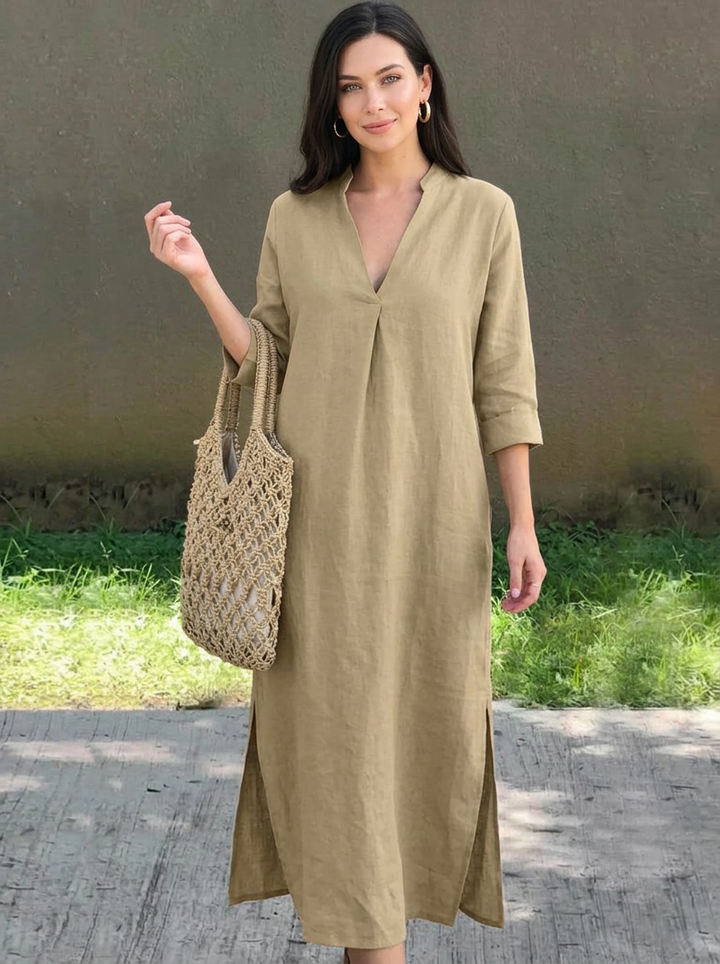 Olivia™ | Classic V-Neck Maxi Dress