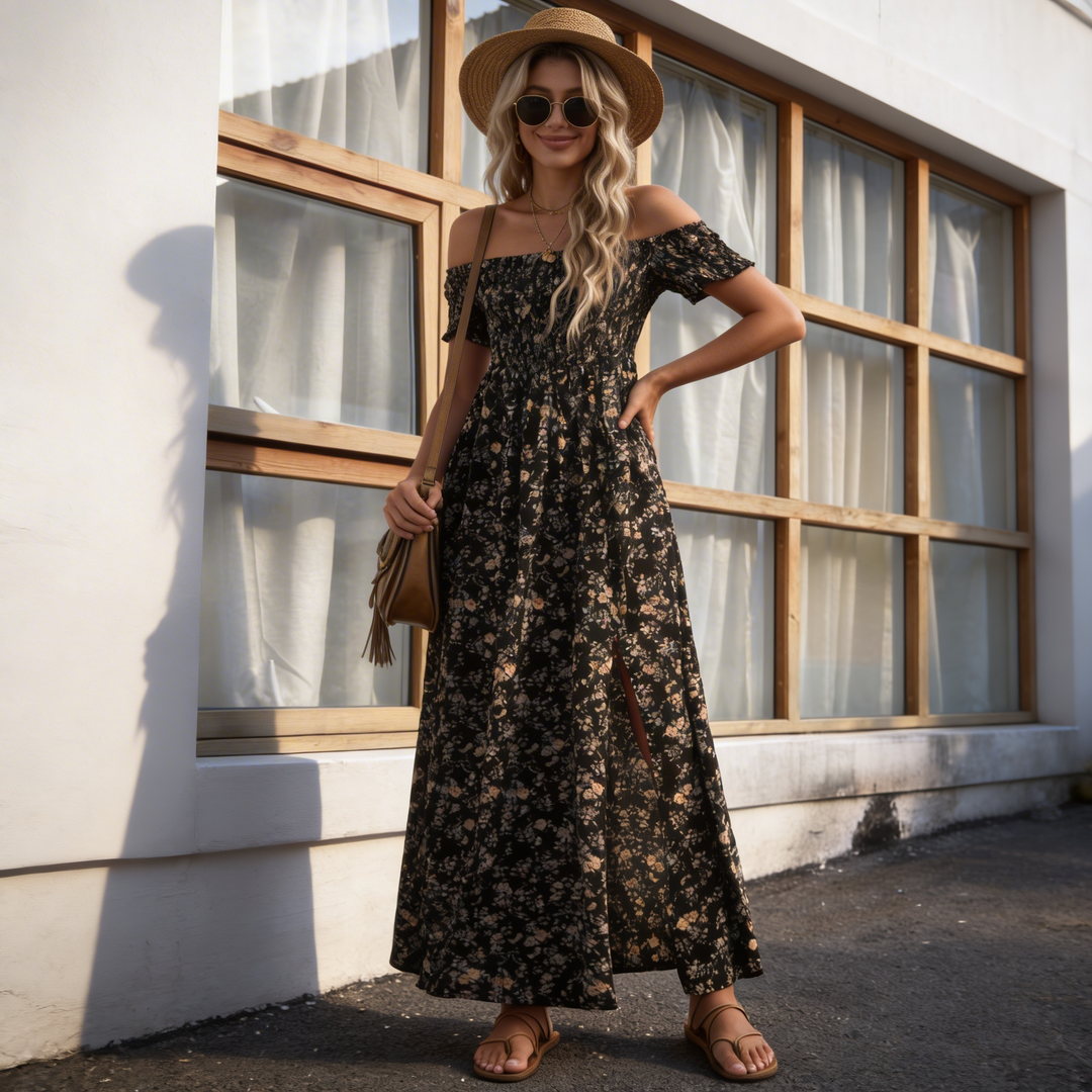 Elsie™ | Vintage Ruffle Maxi Dress