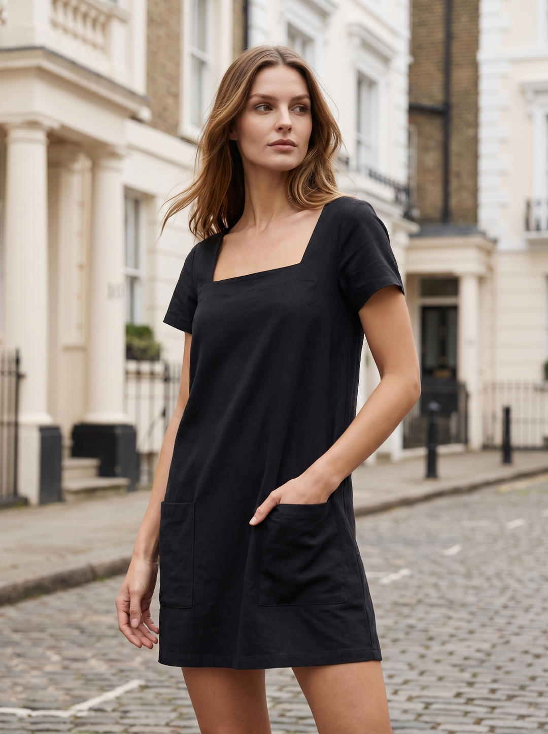 Isla™ | Elegant Square Neck Dress
