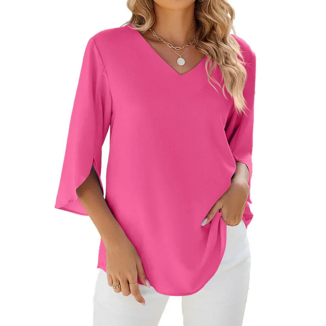 Clementine™ | ELEGANT V-NECK BLOUSE WITH LOOSE FIT