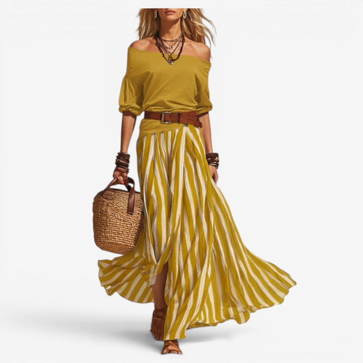 Cindy™ | Striped Skirt and Top Set