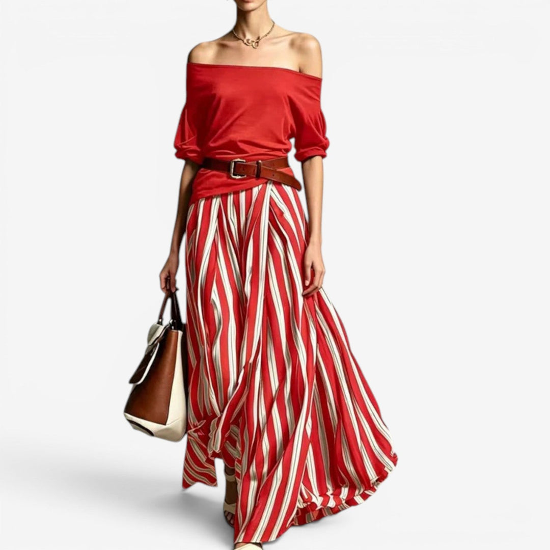 Cindy™ | Striped Skirt and Top Set