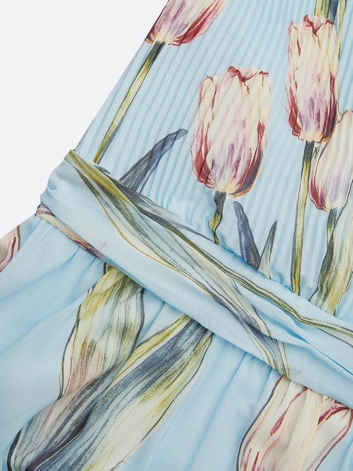 Edith™ - Elegant Tulip Print V-neck Maxi Dress