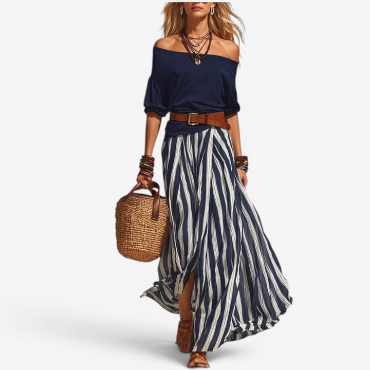 Cindy™ | Striped Skirt and Top Set