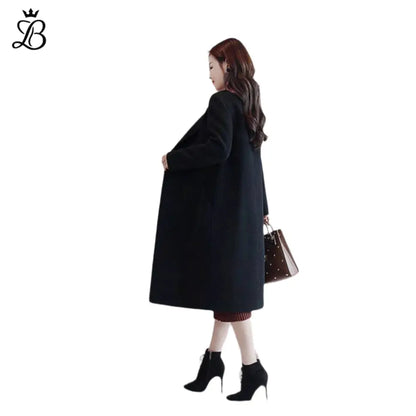 Isabella – Women's Long Wool Winter Coat | Elegant Warm Trench with Lapel Collar