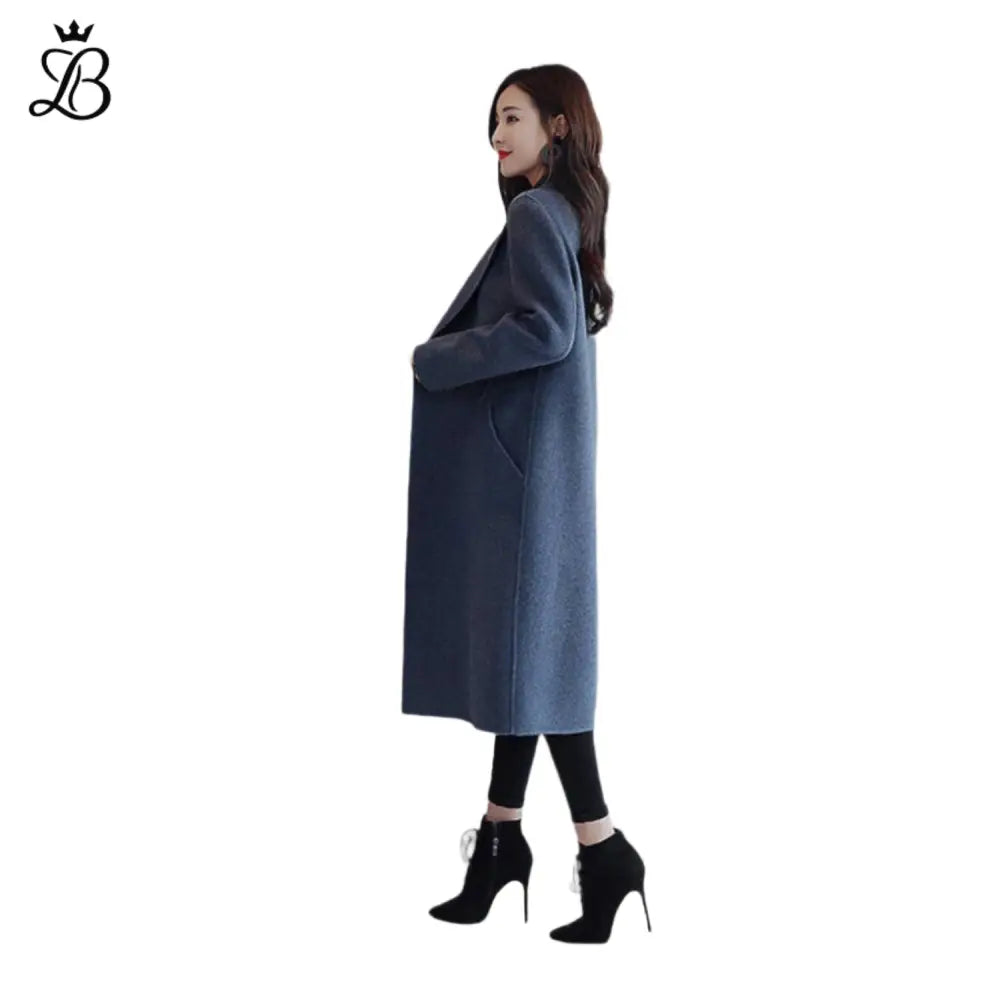 Isabella – Women's Long Wool Winter Coat | Elegant Warm Trench with Lapel Collar