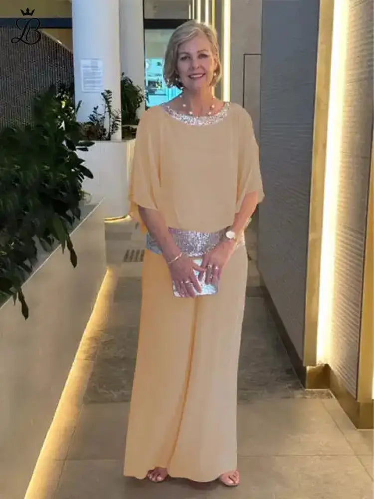 Jennie - Elegant Women’s 2-Piece Set Gold / XS Apparel & Accessories > Clothing > Outfit Sets