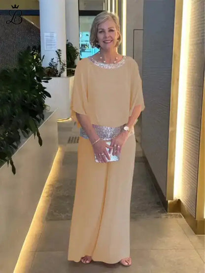 Jennie - Elegant Women’s 2-Piece Set Gold / XS Apparel & Accessories > Clothing > Outfit Sets