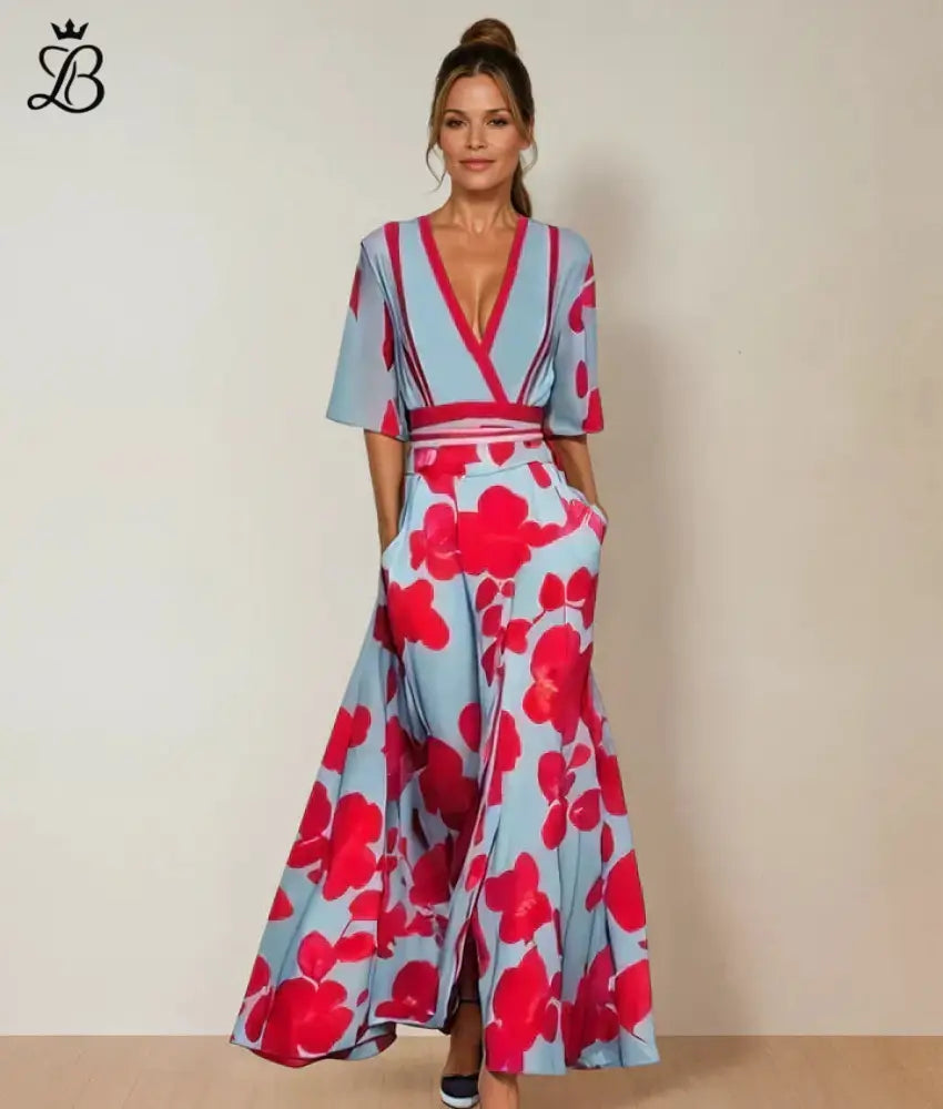 Layla - Chic Summer Dress for Women XS / Blue/Pink Apparel & Accessories > Clothing > Dresses