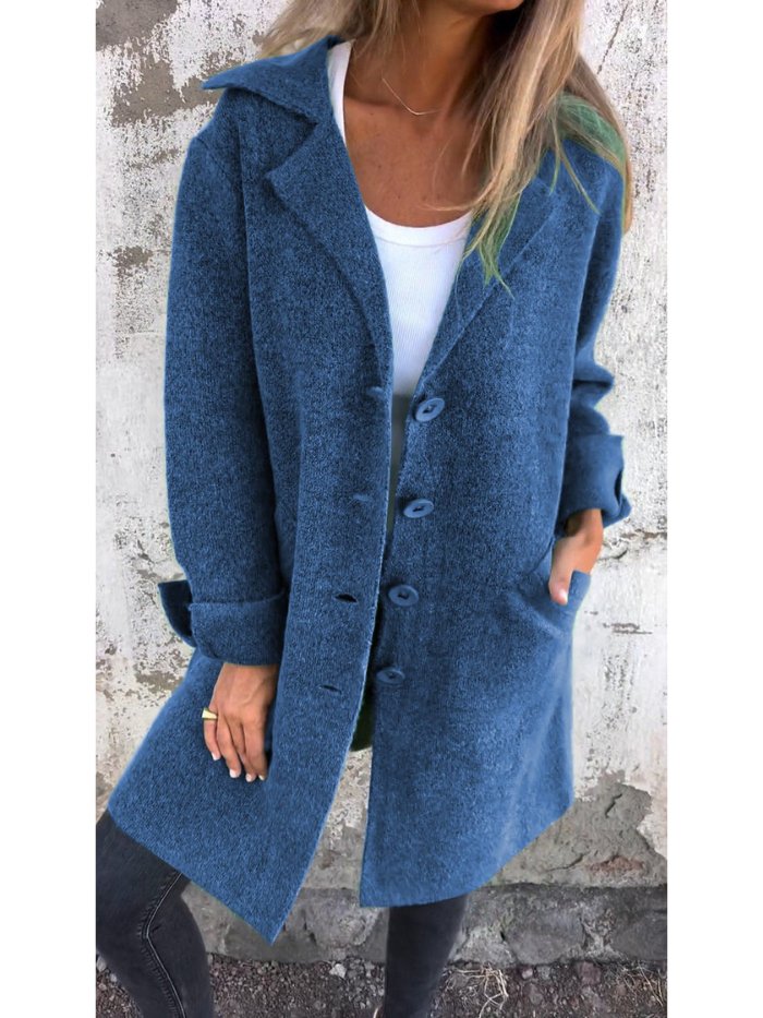 Ava™ - Lapel Collar Button-Front Coat