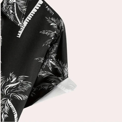 Matéo – Men's Black Tropical Set | Relaxed Two-Piece for Summer Ease