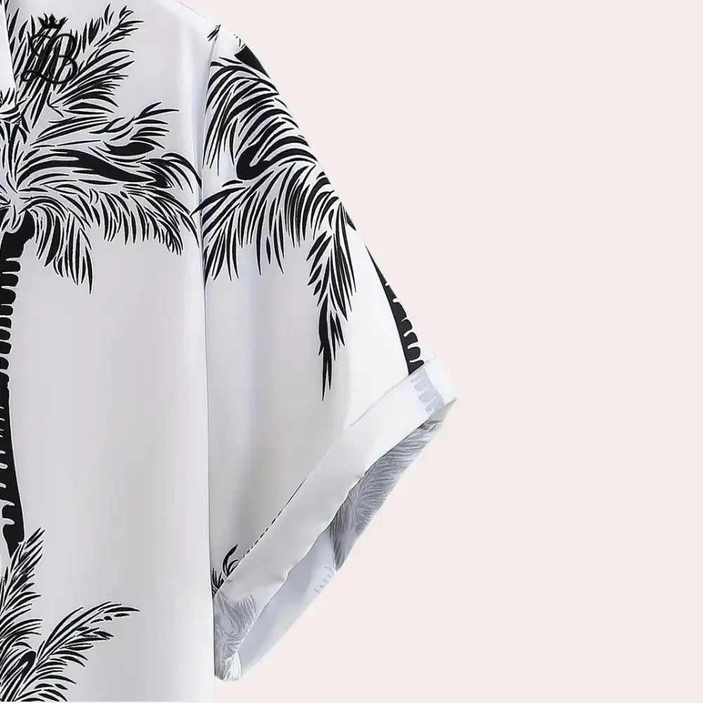 Matéo – Men's Black Tropical Set | Relaxed Two-Piece for Summer Ease