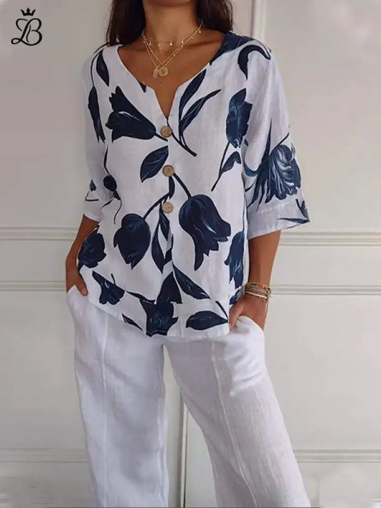 Megan - Casual Button-Up Shirt for Women Floral / XS Apparel & Accessories > Clothing > Shirts & Tops
