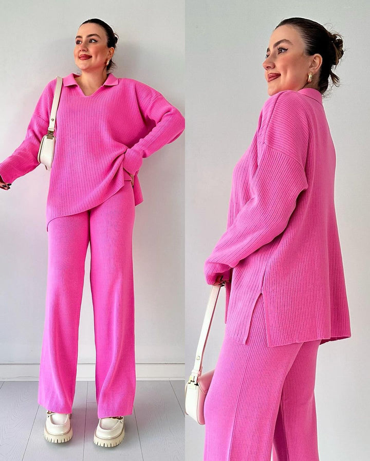 Nora | Ribbed Polo Collar Co-Ord Set