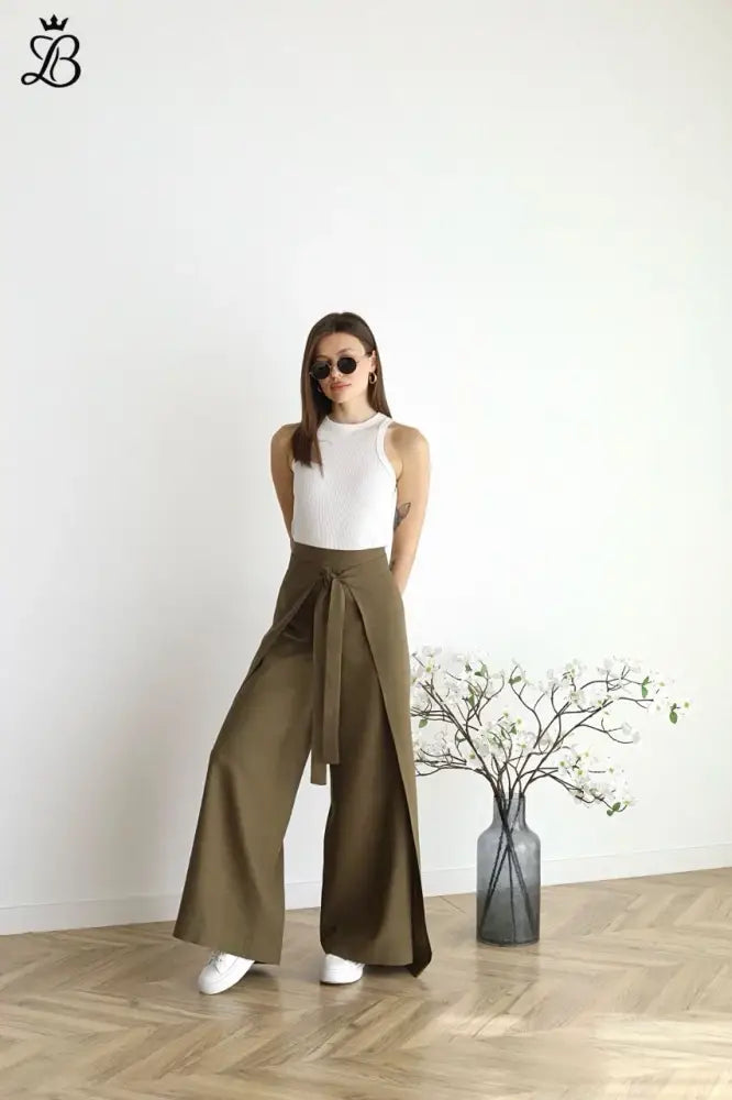 Sibella - Wide Leg Linen Pants for Women Apparel & Accessories > Clothing > Pants
