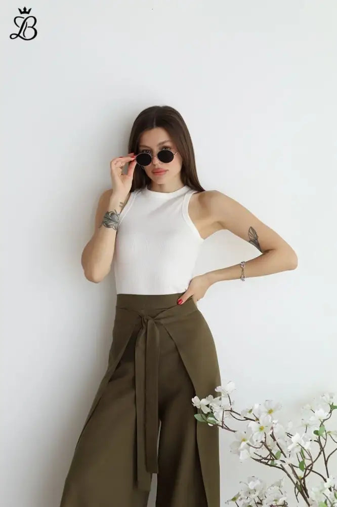 Sibella - Wide Leg Linen Pants for Women Apparel & Accessories > Clothing > Pants