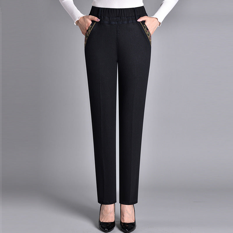 Estelle™ – Women's Jeans with Side Pockets and Elastic Waist