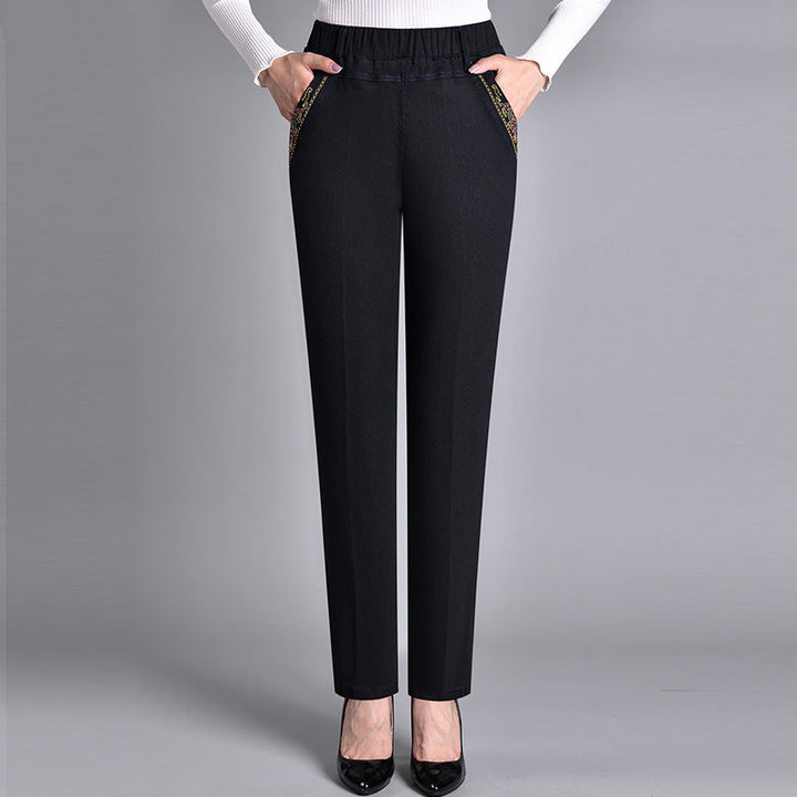 Estelle™ – Women's Jeans with Side Pockets and Elastic Waist