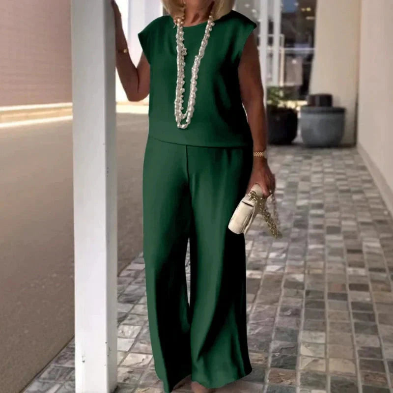 Bonnie™ | Cotton-Linen Sleeveless Top and Pants