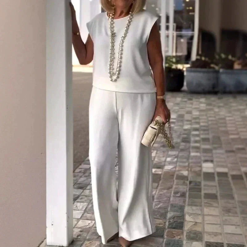 Bonnie™ | Cotton-Linen Sleeveless Top and Pants