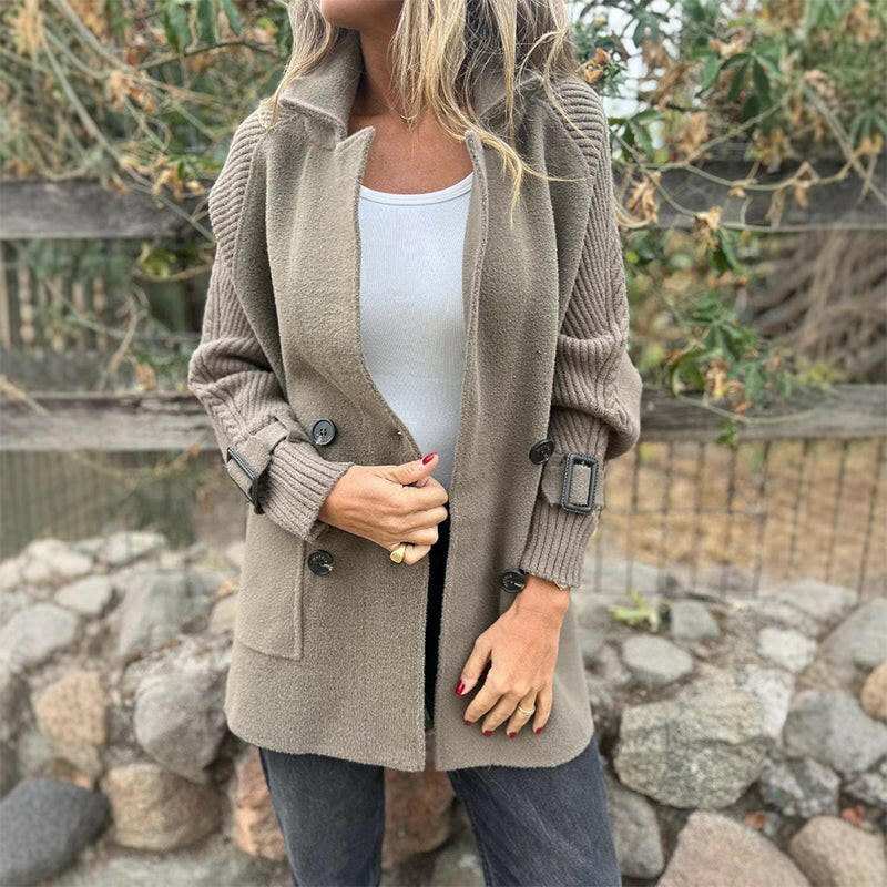Harper™ | Double-Breasted Mid-Length Coat